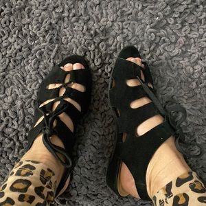 UO Deena & Ozzy Suede Laser-Cut Lace-Up Sandals